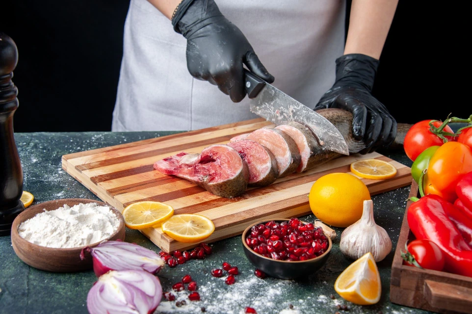 chef cutting premium wagyu beef