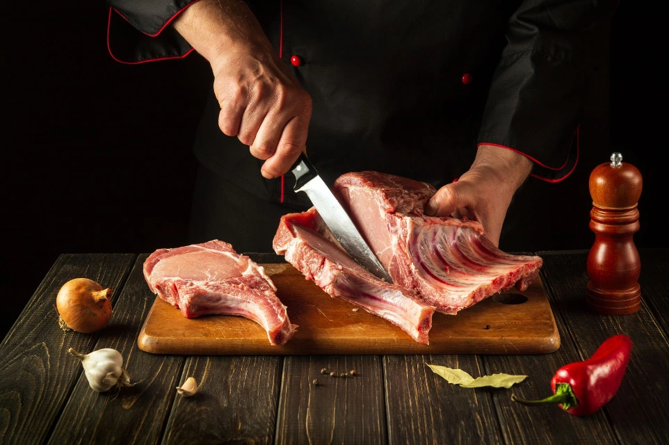 professional chef preparing premium ingredients